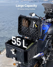 VEVOR 55L Motorcycle Top Case Universal Motorbike Tail Box with Leather Lining