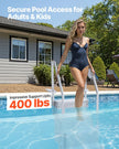 VEVOR 4-Step Grey Pool Ladder of 2 Handrails Supports 400 lb for 48-54 In Pool