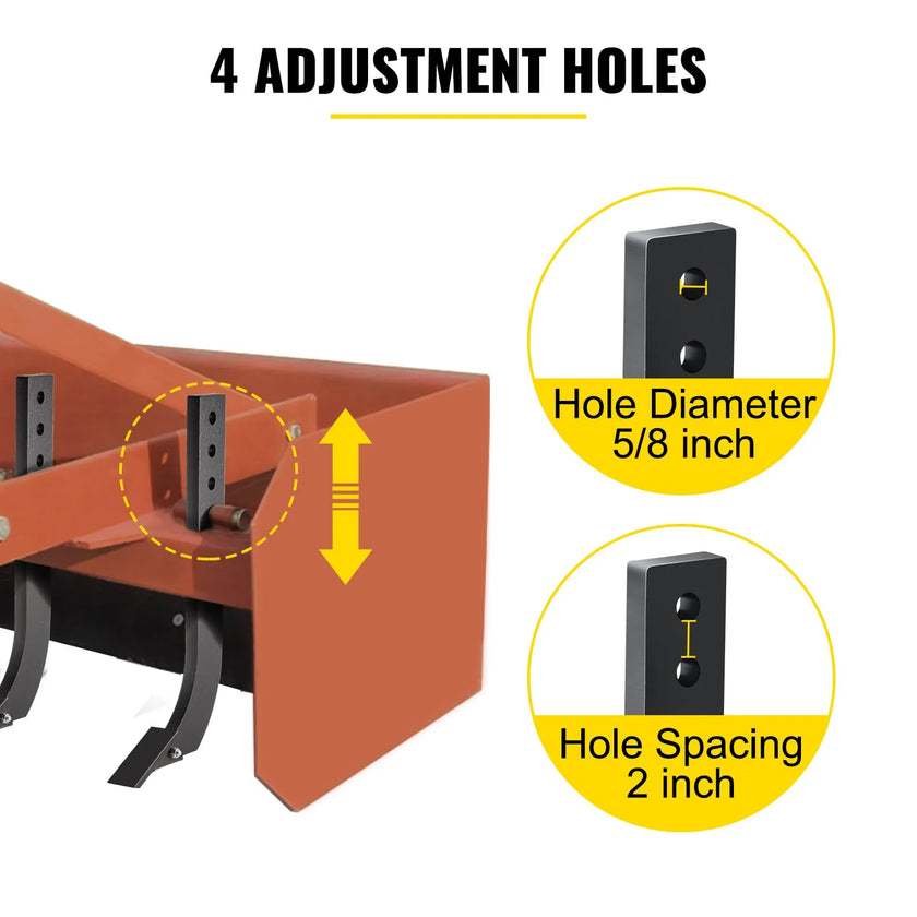 VEVOR 18'' Box Blade Shank Scarifier Shanks Teeth 4 Holes Box Scraper Shank 5pcs