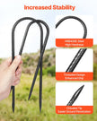 VEVOR 12-Inch 8 Pack Rebar Stakes Heavy Duty U Shape Galvanized Ground Anchors