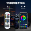 VEVOR 1 PC 5 FT Whip Light, APP & RF Remote Control Led Whip Light, Waterproof 360°Spiral RGB Chasing Lighted Whips with 2 Flags, for UTVs, ATVs, Motorcycles, RZR, Can-am, Trucks, Off-road, Go-karts
