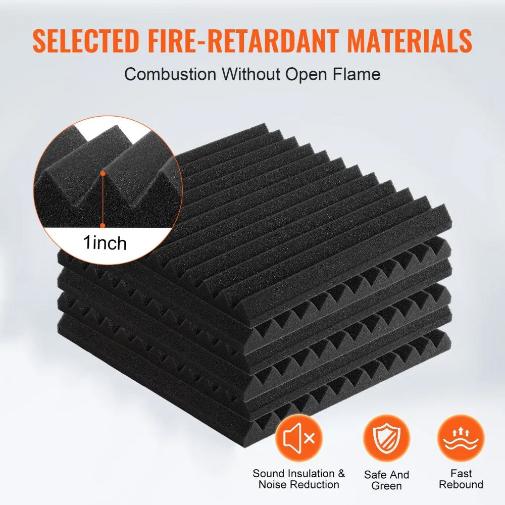VEVOR Acoustic Foam Panels 52 Pack 12 x 12 x 1 in for Studio Wall and Ceiling