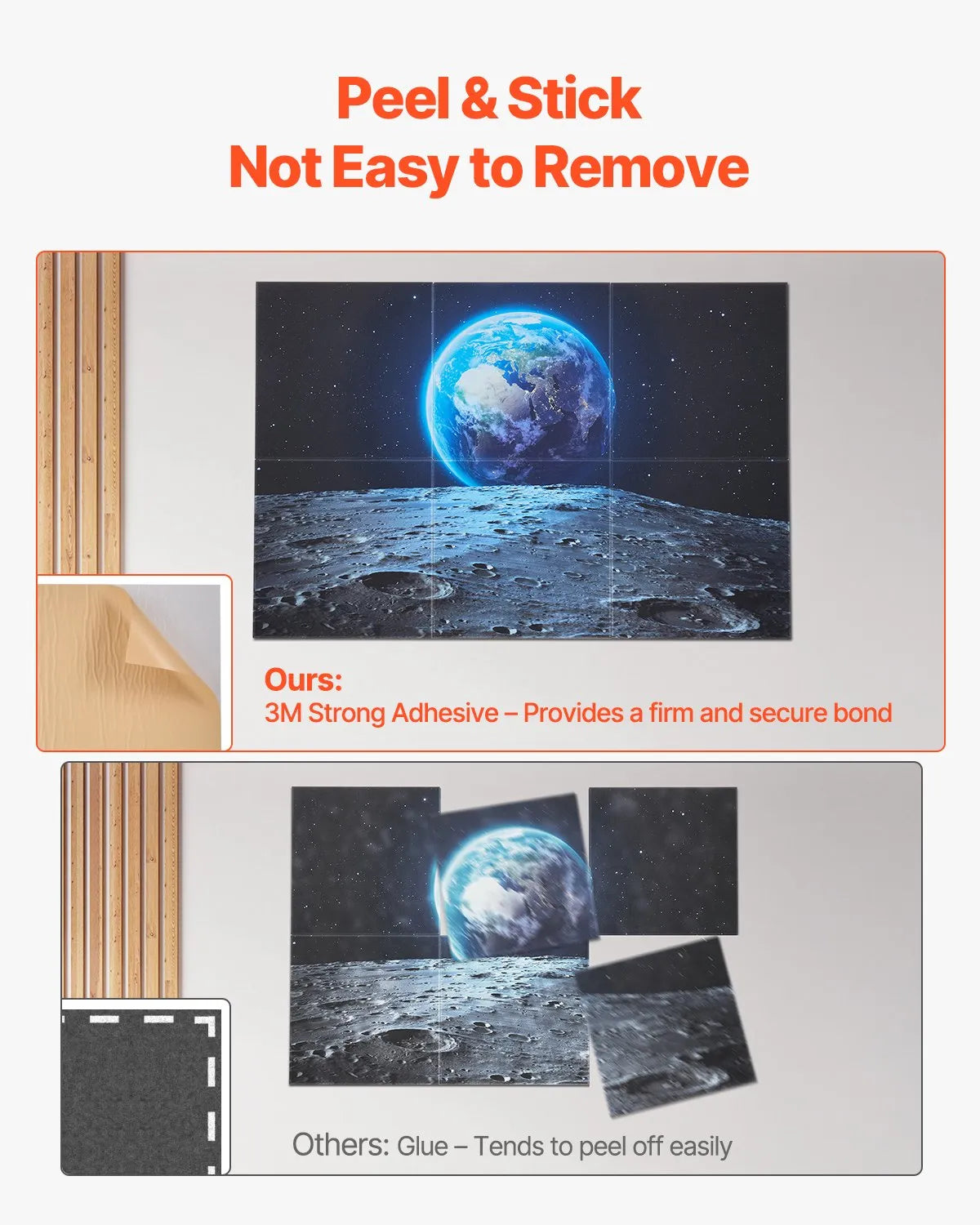 VEVOR 6 Pack Art Acoustic Panels 23.6 x 23.6 inch Self Adhesive for Home Earth