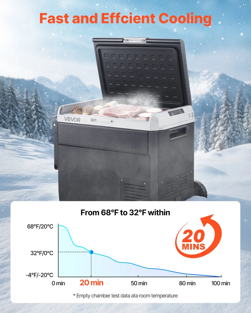 VEVOR 12V Car Refrigerator Portable Freezer 63.4QT Electric Cooler for Camping