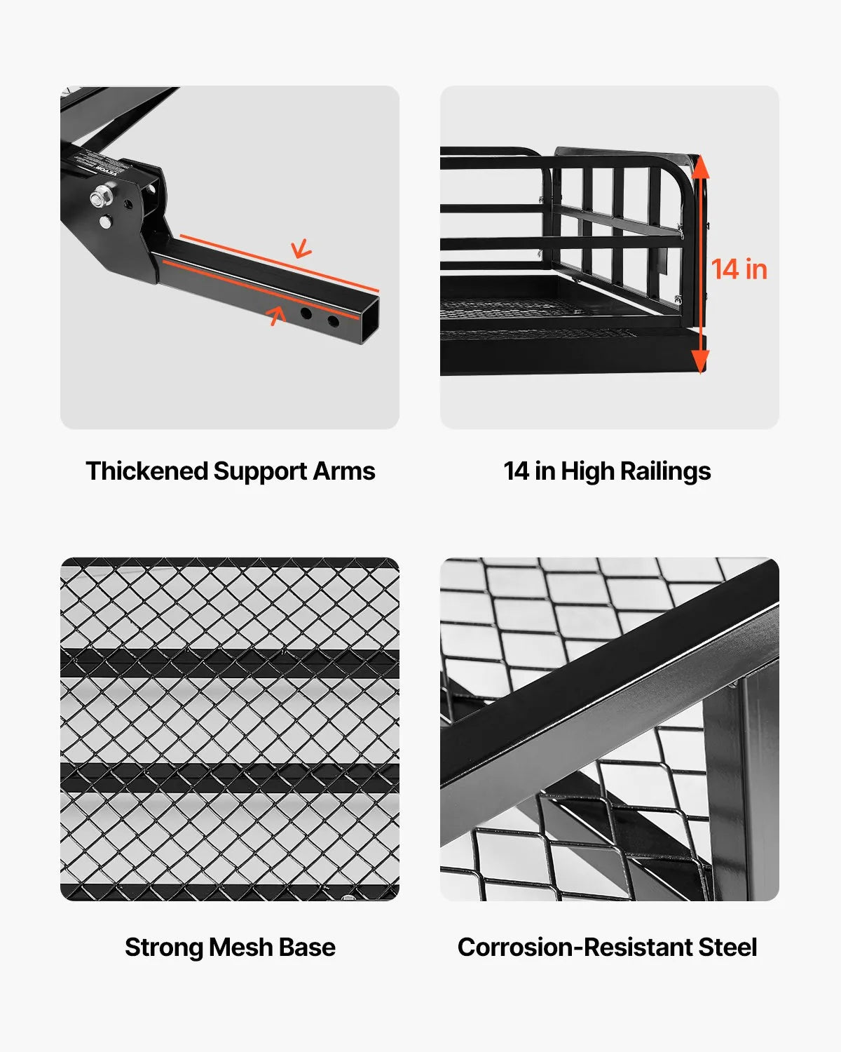 VEVOR 500 lbs Hitch Cargo Carrier Folding Hitch Cargo Carrier for 2