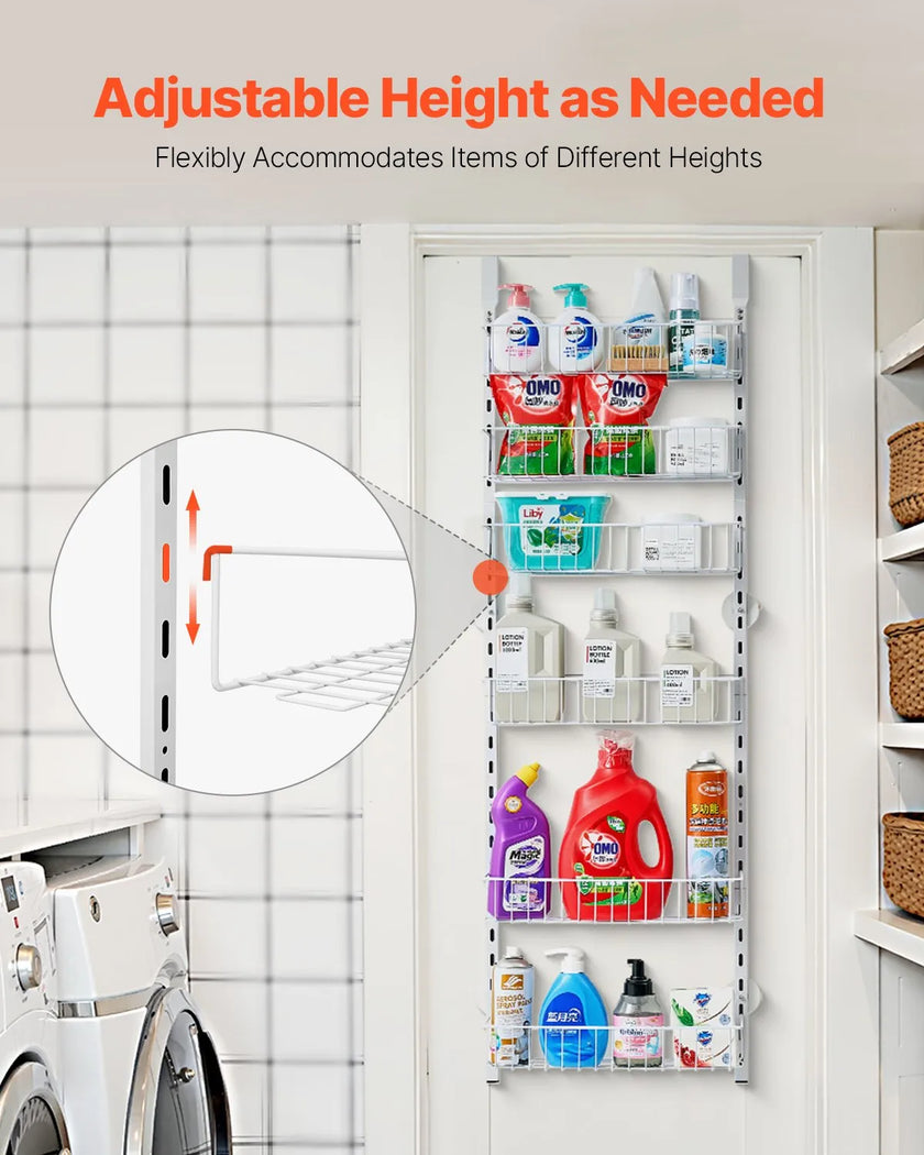 VEVOR 6-Tier Over the Door Pantry Organizer Hanging Storage Rack Adjustable