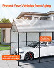 VEVOR 10' x 15' Metal Carport Heavy Duty Outdoor Car Shelter Garage for Boats