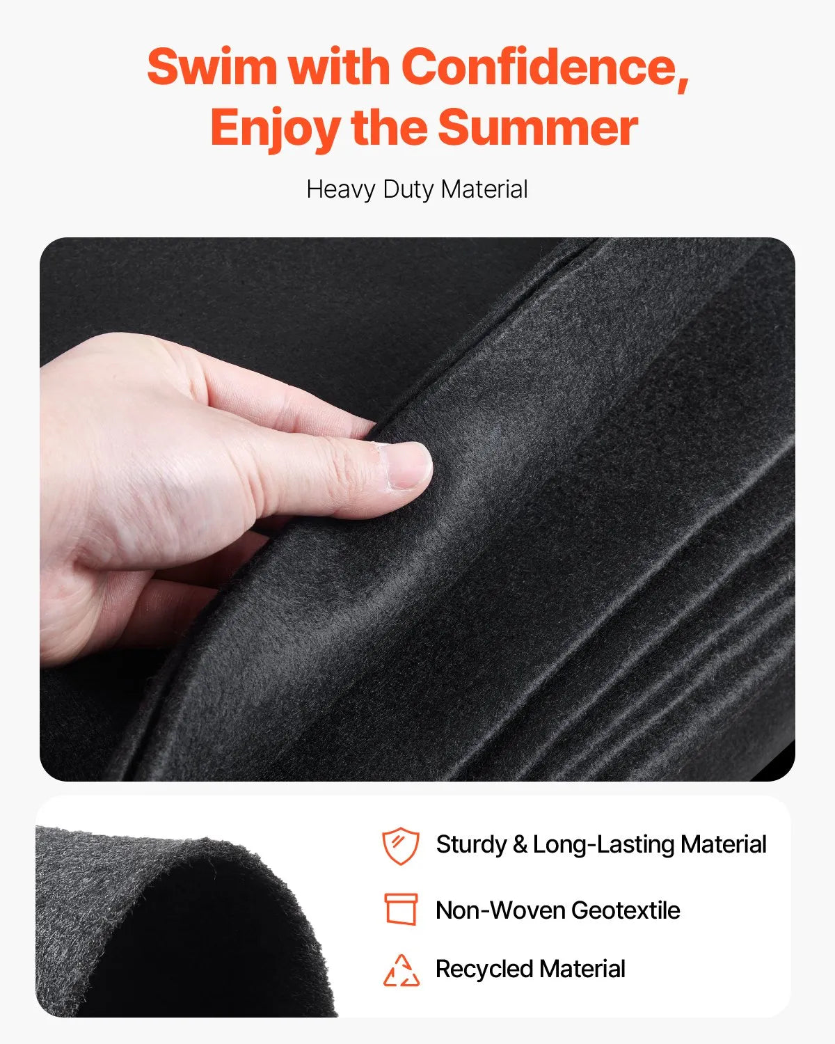 VEVOR 16x32ft Rectangle Pool Liner Pad Heavy Duty Pool Mat Prevent Punctures