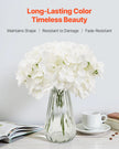 VEVOR 305 Pcs Artificial Silk Hydrangea Flowers 9.8 In Bouquet Arrangement White