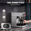 VEVOR 12 Cups Commercial Drip Coffee Maker with 3 Glass Carafes and 3 Warmers