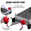 VEVOR Oil Drain Pan 15 Gallon Oil Drain Tank, 57L Low Profile Oil Drain Pan, Large Capacity Oil Change Pan, Foldable Hand, with Pump, Hose, Swivel Casters Wheels for Car, SUV, Trucks Oil Draining