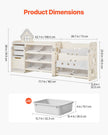 VEVOR  4-Tier Kids Toy Storage with Bookshelf with 10 Movable Plastic Bins