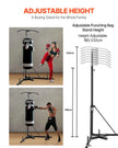 VEVOR 2 in 1 Heavy Duty Punching Bag Frame Boxing Punching Fitness Stand Steel
