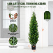 VEVOR 2 Pack 4' Artificial Cedar Topiary Tree Faux Plant UV Decor In/Outdoor
