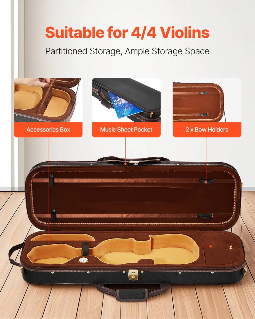 Portable Nylon Fabric 4/4 Full Size Violin Case Anti-Scratch Travel Carrying Bag