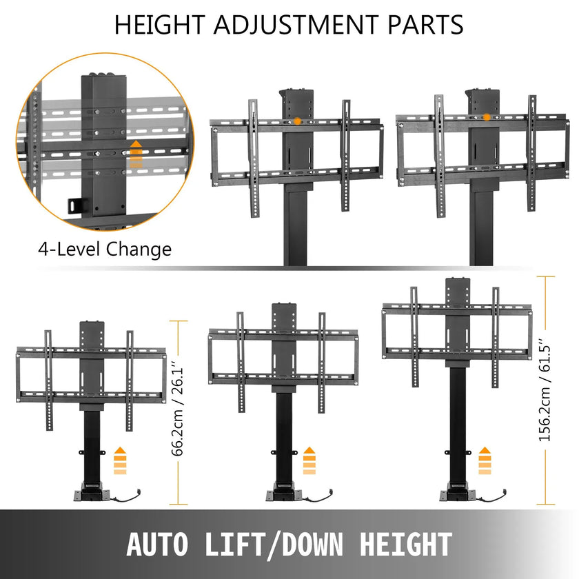 VEVOR Motorized TV Lift Stroke Length 35 Inches Motorized TV Mount Fit for 32-65 Inch TV Lift with Remote Control
