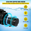Swimming Pool Pump 1HP, Dual Voltage 110V 220V, 5544GPH, Powerful Pump for In/Above Ground Pool Water Circulation, with Strainer Basket, 2pcs 1-1/2'' NPT Connectors Tested to UL Standards
