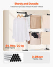 VEVOR 4-Tier Foldable Clothes Drying Rack with 24 Drying Poles and 4 Castors