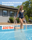 VEVOR 4-Step Taupe Pool Ladder of 2 Handrails Supports 400 lb for 48-54 In Pools
