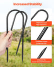 VEVOR 10-Inch 12 Pack Rebar Stakes Heavy Duty U Shape Galvanized Ground Anchors
