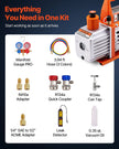 VEVOR 4 CFM HVAC Single Stage Rotary Vane Vacuum Pump and Manifold Gauge Kit