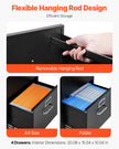 VEVOR 4 Drawer File Cabinet Metal Vertical Cabinet with Lock for Home Office
