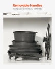 VEVOR 17 Piece Pots and Pans Set Granite Nonstick Kitchen Cookware Black