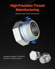 VEVOR 64 PCS BSPP Hydraulic Fitting Galvanized Cap & Plug Assortment Adapter Kit