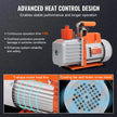 VEVOR 1/2 HP 2 Stage Rotary Vane Vacuum Pump, 7 CFM, 120V Air Conditioning Vacuum Pump, 1/4
