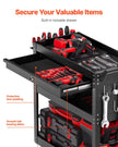 VEVOR 4-Tier Tool Cart on Wheels 350 lb Rolling Work Cart with Drawer & Pegboard