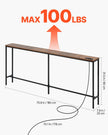 VEVOR Narrow Console Sofa Table Couch Table 70.9” for Entryway & Living Room