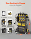 VEVOR 4-tier Tool Organizer Cart with Charging Station Garage Cart on Wheels
