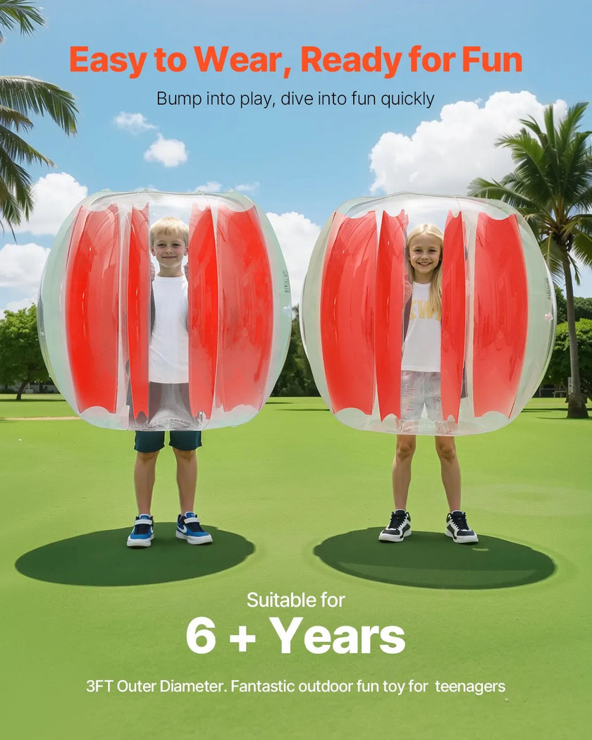 VEVOR 2-Pack 3FT/0.9M Inflatable Bumper Balls PVC Body Sumo Zorb Ball Outdoor