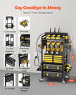 VEVOR 5-tier Tool Organizer Cart with Charging Station Garage Cart on Wheels