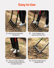 VEVOR 5 Tines Broad Fork Garden Tool U-Shaped Pitch Fork for Gardening Spading