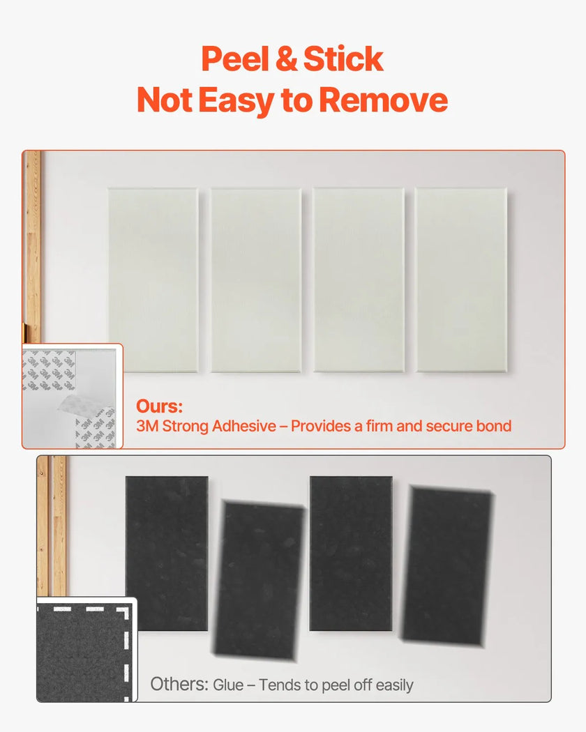 VEVOR 4 PCS Acoustic Wall Panels 2 in Thick 23.6 x 11.8 in Self-adhesive Beige