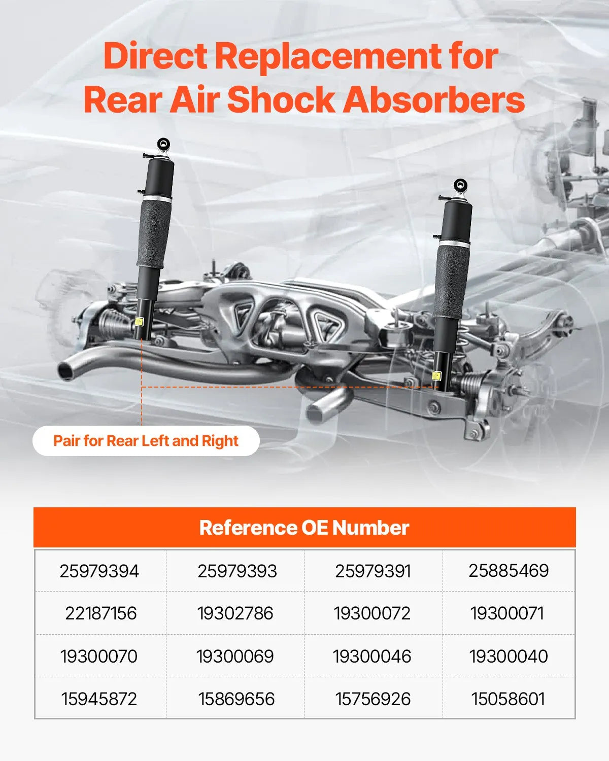 VEVOR 2 Rear Air Shock Absorber Strut Compatible with Cadillac Chevrolet Tahoe