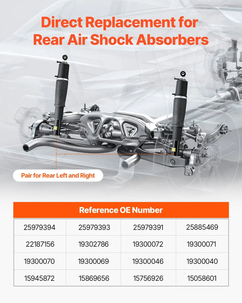 VEVOR 2 Rear Air Shock Absorber Strut Compatible with Cadillac Chevrolet Tahoe