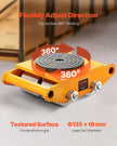 VEVOR 4PCS Machinery Skate Dolly, 26455LBS/12T Industrial Machinery Mover, Heavy Duty Carbon Steel Machinery Moving Skate & 4 Carbon Steel Wheels and 360° Rotation Non-Slip Cap for Warehouse, Factory