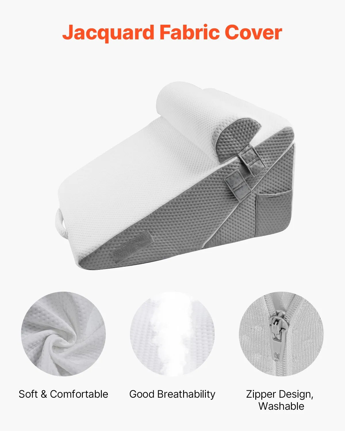 VEVOR Orthopedic Bed Wedge Pillow 3 Pcs Adjustable for Back Leg Neck Sleep GERD