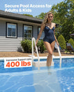 VEVOR 4-Step White Pool Ladder of 2 Handrails Supports 400 lb for 48-54 In Pools