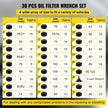 VEVOR Oil Filter Socket Set Cup Socket Tool Set 7 PCS Oil Filter Cap Wrench