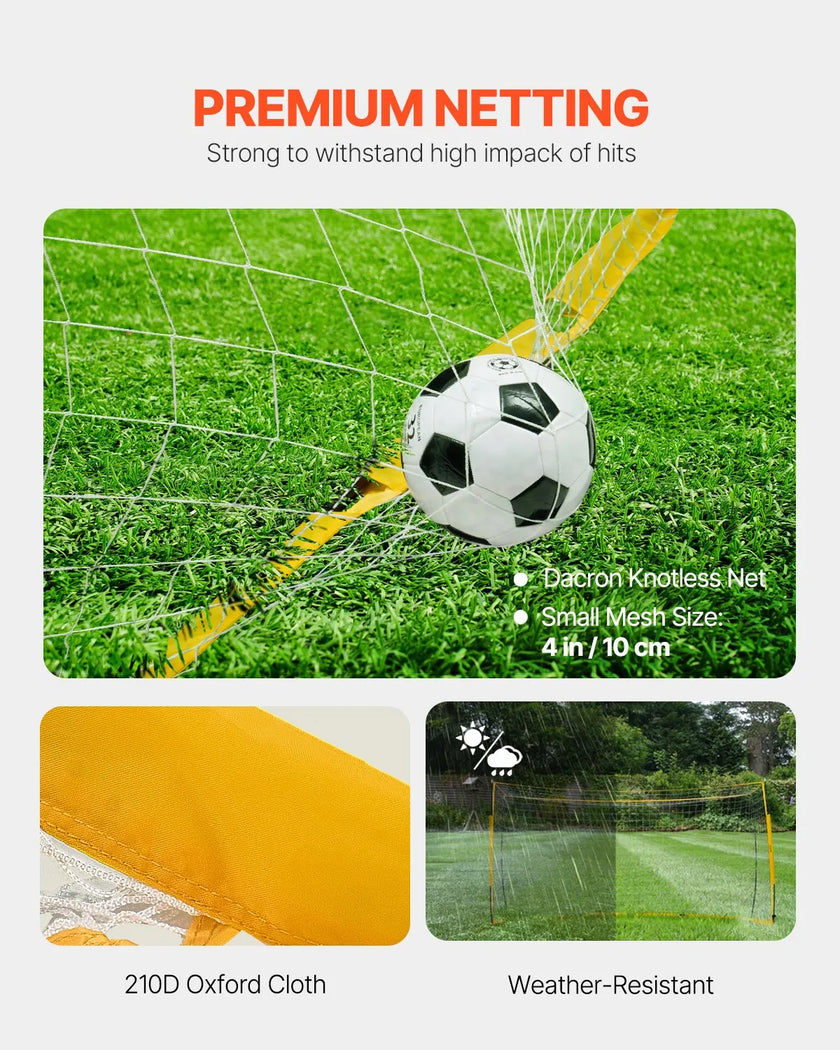 VEVOR 12x6 ft Portable Soccer Goal Kids Soccer Net Carry Bag Backyard Training