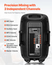 VEVOR 2 X 15 in Speakers Portable PA System 2000W Mixer Bluetooth Mic for DJ