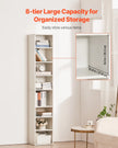 VEVOR 8 Tiers Narrow Bookshelf 71