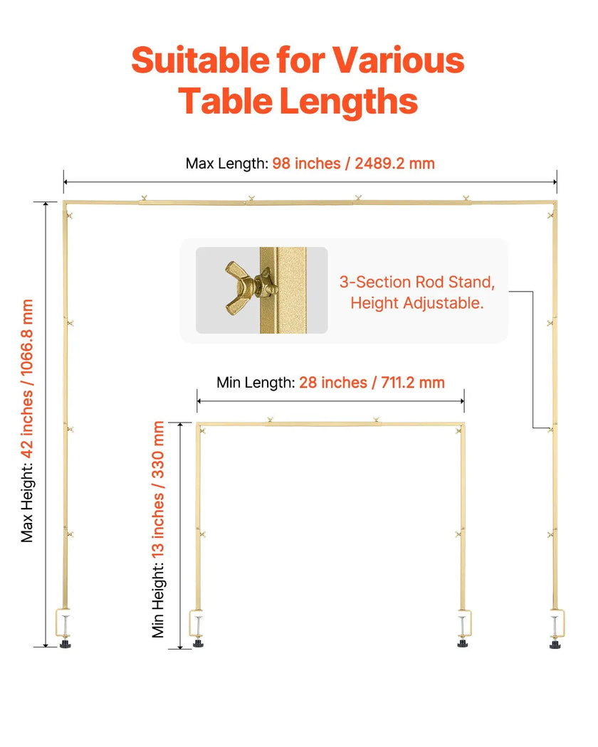 VEVOR Over The Table Rod Stand with Clamps 28