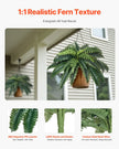 VEVOR 2Pcs Artificial Boston Ferns Plastic Fern 35 Branches Indoor Outdoor Decor