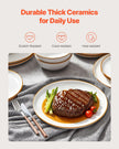 VEVOR 12 PCS Dinnerware Set Ceramic Plates and Bowls Sets Service for 4 White