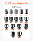 Impact Socket Set Impact Sockets 3/4 Inches 21 Piece 3/4 Inches to 2 Inches SAE