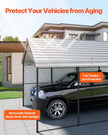 VEVOR 12' x 20' Metal Carport Heavy Duty Outdoor Car Shelter Garage for Boats